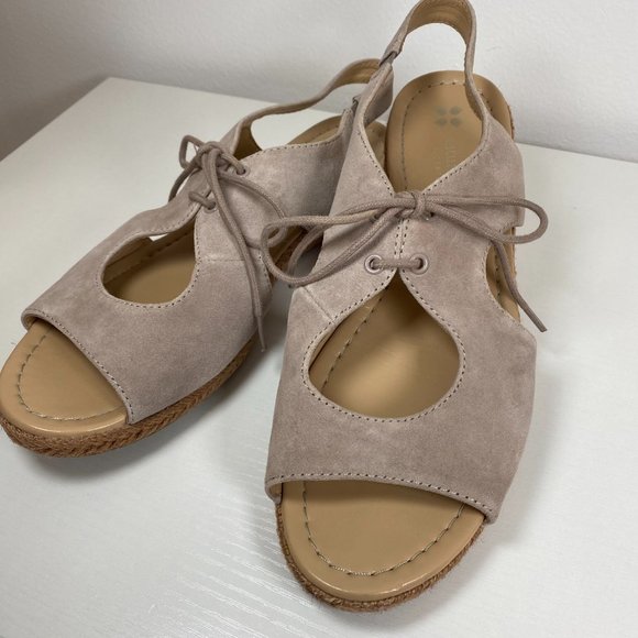 Naturalizer Reilly Turtledove Suede Espadrille Sling Back Sandal - Size … - Picture 2 of 10
